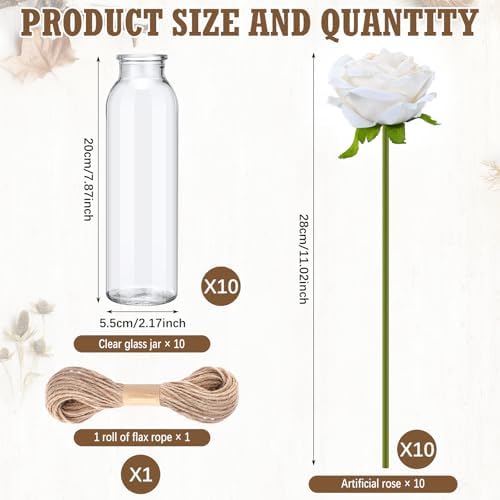 Qinyoung 10 Set Dried Pampas Grass Table Centerpiece for Wedding, White - Image 2