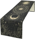 Magical Sun Moon Table Runner Vintage Boho Zodiac Wheel Constellations Astrological Tarot Stars Clouds Dinner Runner for Farmhouse Party Holiday Home Kitchen Dining Table Decoration 13"x36" by SHElifestyle
