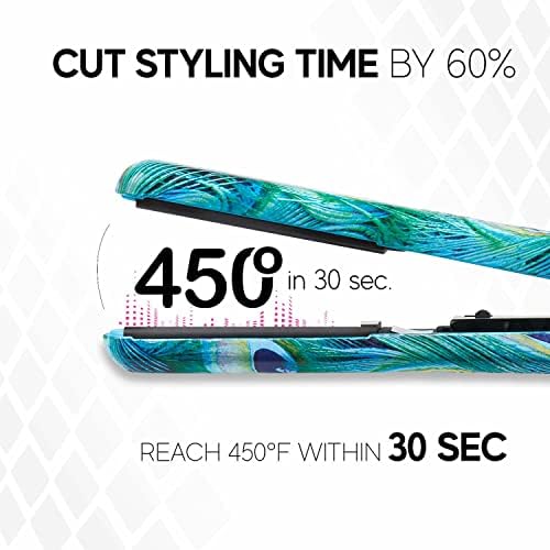 Brilliance New York - 1.25" Smooth Pro Ceramic Iron, Straightens & Curls w/Adjust. Temp, Features Negative Ions & FIR Technology, Dual Voltage, Peacock - Image 6