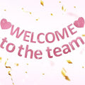 Pre-Strung Glitter Welcome to the Team Banner Welcome Banner Welcome Decorations for Office New Hire Events Corporate Onboarding & Team Building Parties (Rose Gold) by Unknown