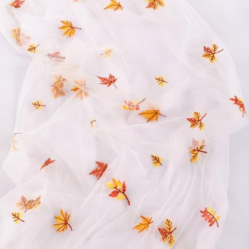 Maple Leaf Table Runner Fall Tulle Gauze Sheer Cheesecloth Party Home Decor - Image 5