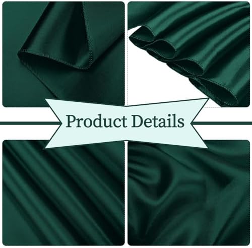 fani 60 PCS Satin Chair Sashes, 7x78 Inch, Emerald Green - Image 3