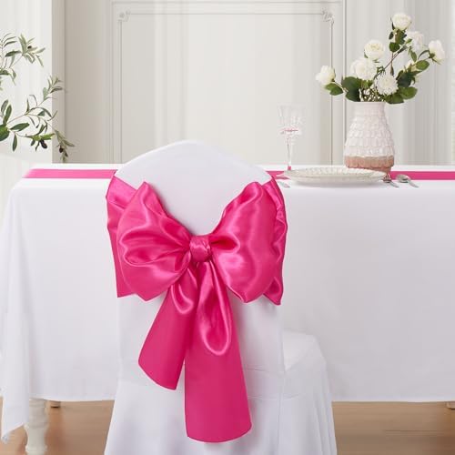 Hot Pink Satin Table Runner, 12x108 Inches, 12 Pack - Image 4
