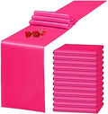 12 Pack Hot Pink Satin Table Runner 12 x 108 Inch Long Premium Table Runners for Wedding Party Events Decoration Birthday Parties Banquets Decorations Graduations Engagements by YMHPRIDE