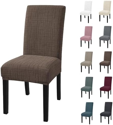 Super Stretch Chair Covers for Dining Chairs Set of 2, Light Brown by CYCMACOHOME