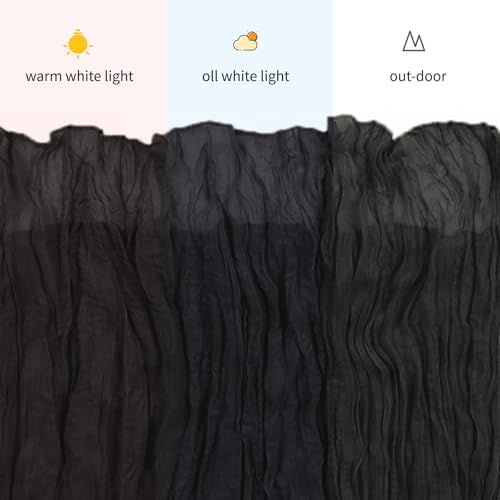 3 Pack Black Cheesecloth Table Runner, 17 x 108 inch, Semi Sheer Boho Cheese Cloth Fabric Table Runner Bulk for Wedding, Birthday, Party, Holiday, Home Decor (Black) - Image 7