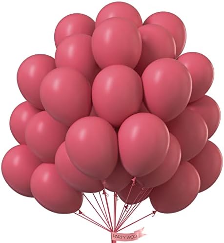 PartyWoo Mauve Dusty Balloons 50pcs Blush Pink Rose Latex Helium Balloons by PartyWoo