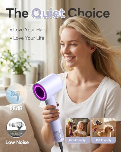 Hair Dryer, 110000RPM High-Speed Ionic Blow Dryer, Fast Drying Hairdryer - Image 4