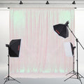 PartyDelight Iridescent White Sequin Backdrop 6x7ft Shimmer Photo Curtain by PartyDelight
