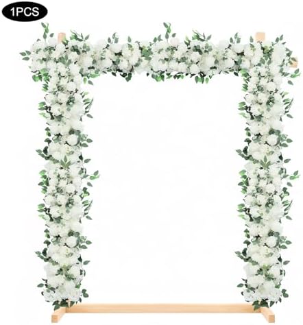 Artificial Flowers, 100cm Artificial Flowers Row, Artificial Flower Row for Home Decor, Wedding Centerpiece, Realistic Fake Flowers (White) - Image 5