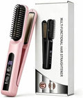 Go Brush Pro 2026, Upgraded 2 in 1 Cordless Hair Straightener Brush, Pink by Unknown