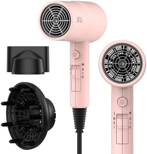 AINA Diffuser Hair Dryer Full-Featured Blow Dryer 110V/1600W(Babe Pink) by Aina