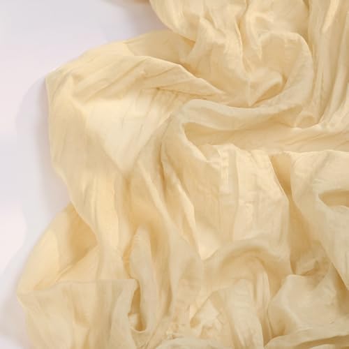 DeZerlor Champagne Cheesecloth Table Runners 10 Pack Summer Boho Runners - Image 3