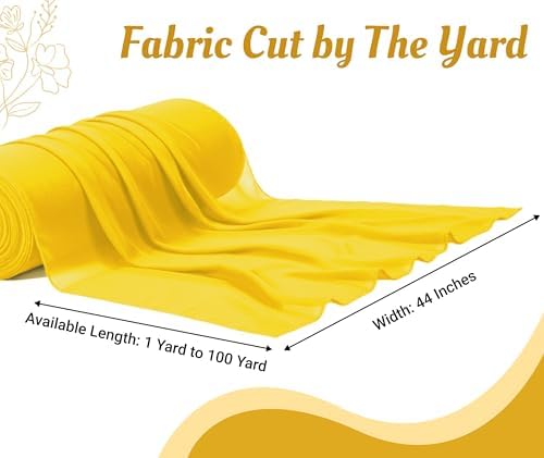 100 Yard Chiffon Fabrics, 44" Wide, Lightweight, Sheer – Yellow - Image 4