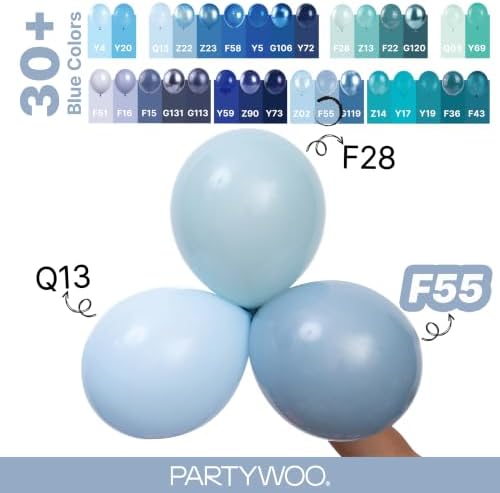 PartyWoo Dusty Blue Balloons 50pcs Slate Blue Boho Neutral Color 12 Inch - Image 4