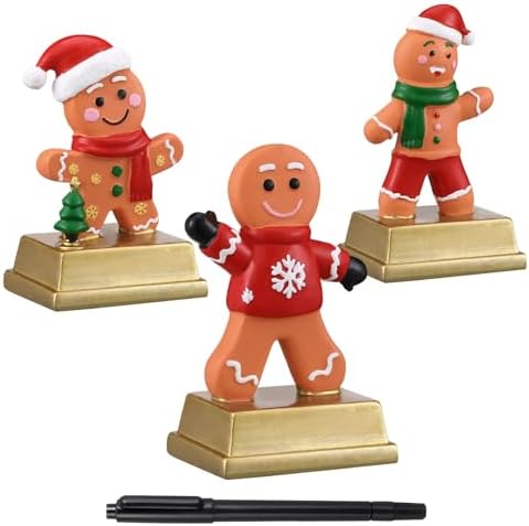 CroBlissful 3 Pcs Christmas Trophy Awards Set Gingerbread Man & House Snowman Resin Trophie with Pen Funny Holiday Contest Prize for Christmas Party Game Xmas Tree Decorations Gift by CroBlissful