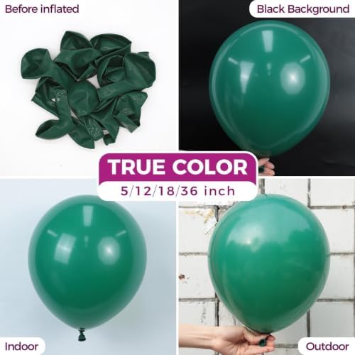 Bezente Dark Green Balloons Latex Party Balloons 150 Pack 5 inch - Image 2