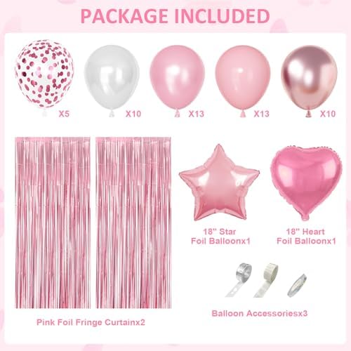 Pink Birthday Party Decorations Women Girls Birthday Party Supplies - Image 3