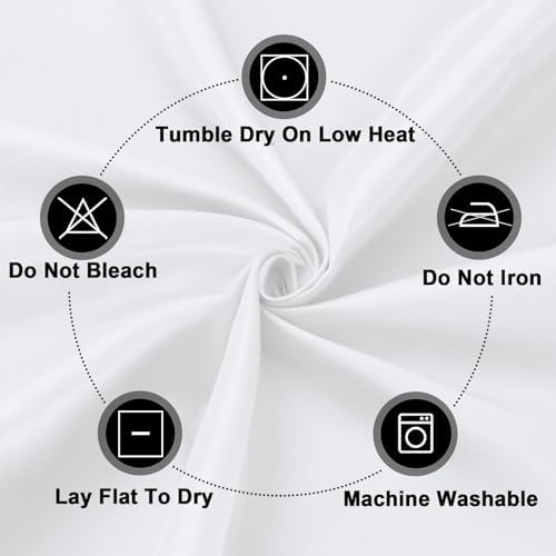 PureFit 8 Pack White Round Table Cloths 90 Inch for Round Table - Image 6