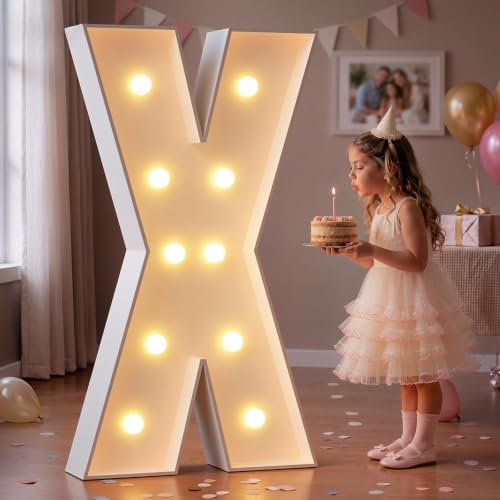 imprsv Large Marquee Letters, 4FT Light Up Letters X Sign for Party Decor by Letsmakeitimpressive