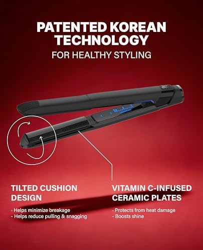 GLAMPALM GlamMuse Volumizing 1" Korea's No.1 Cruved Flat Iron - Image 4