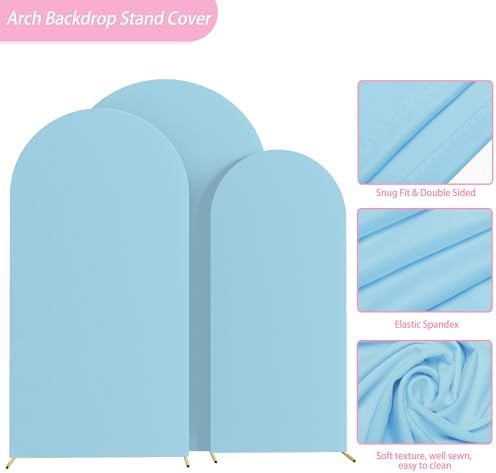 Wokceer Arch Backdrop Cover Dusty Blue Cover Stretchy 7.2FT,6.6FT,6FT - Image 5