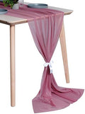 Pack of 5 Chiffon Table Runners 29 x 120 Inch, 14FT Long - Mauva by MDS
