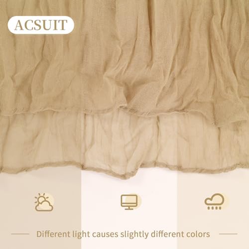 16 Pack Beige Cheesecloth Table Runner 20 x 120 inch Gauze Table Runners 10 FT Long,Semi Sheer Boho Cheese Cloth Fabric Table Runner Bulk for Party,Wedding,Baby Shower,Bridal Shower Decoration - Image 6