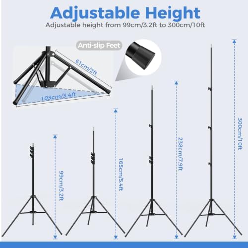 Emart 5x10ft 2in1 Black&White Photo Backdrop Stand Kit with T-Shape Stand - Image 3