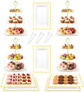 13 Pcs Dessert Display Set, 4 3-Tier Cupcake Stands, 6 Trays & 3 Tongs by Lzerking