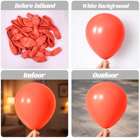 Voircoloria 130pcs Coral Red Balloons Garland Arch Kit, 18 12 10 5 Inch - Image 3