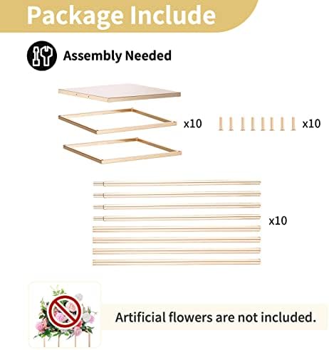 NUPTIO Gold Vases Wedding Centerpieces, Geometric Stand, 23.6" Tall, 10 Pcs - Image 6