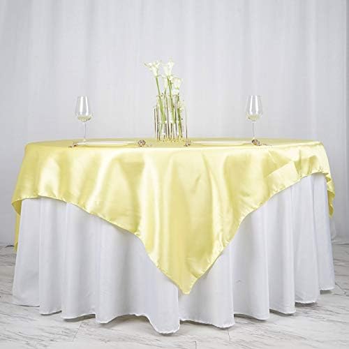 Balsa Circle 10 pcs 72x72 inch Yellow Square Tablecloth Satin Fabric Overlays Linens | Table Cloths Cover for Wedding Party Banquet Reception Events Decoration Kitchen Dining Events Kitchen Dining - Image 6