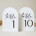 HOODO White Arch Wedding Table Numbers 1-10 with Stands, 5"x7" Arched Acrylic Signs and Holders, White Arch Table Numbers for Wedding Reception, Centerpiece, Party, Anniversary, Event by Unknown