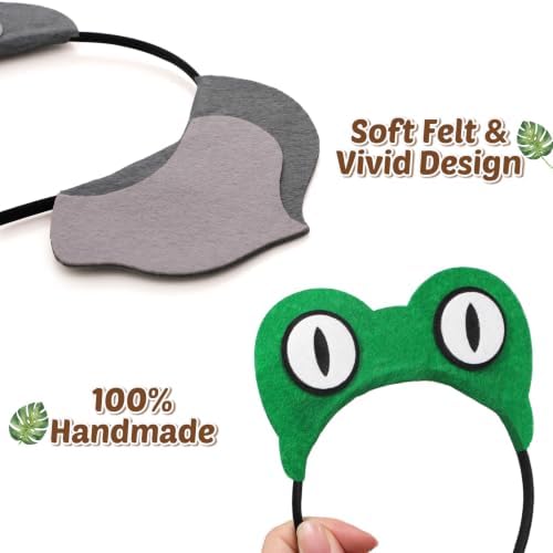 CiyvoLyeen 12Pcs Jungle Animal Ears Headbands Safari Decor for Kids Adult - Image 6