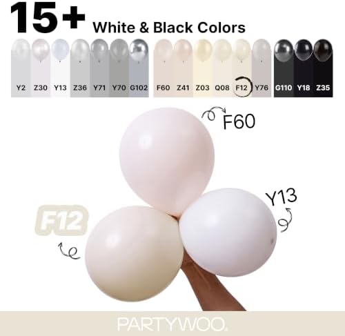 PartyWoo White Sand Balloons 140pcs Off White Beige Cream Ivory Color - Image 5