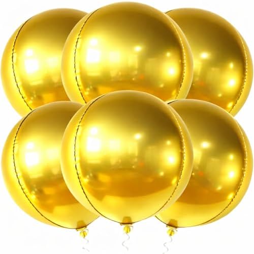 KatchOn Gold Balloons - 22 Inch, Pack of 6, Golden Birthday Party Decor by KatchOn