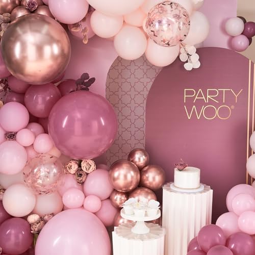 PartyWoo Dusty Pink Balloon Arch Kit 140pcs Different Sizes 18 12 10 5 Inch - Image 6