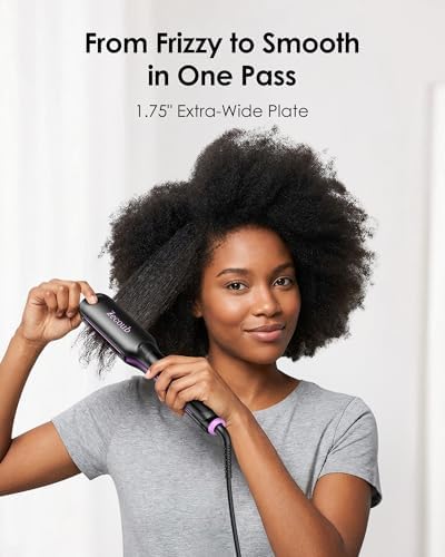 1.75" Wide Plate Hair Straightener for Thick Hair, Ionic Ceramic Flat Iron - Image 2