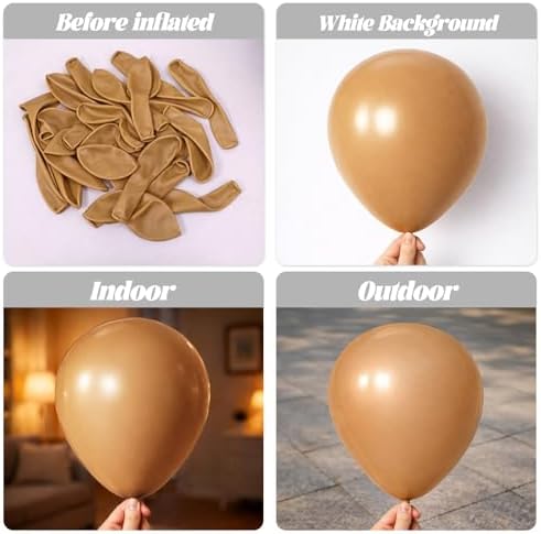 Voircoloria 105pcs Brown Party Latex Balloons, 12inch - Image 3