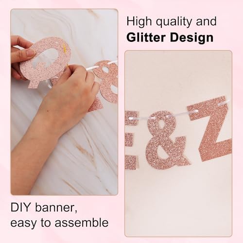 BEISHIDA Glitter Rose Gold 116 PCS A-Z DIY Letter Custom Banner Party Decor - Image 3