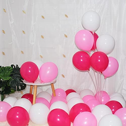300 Pack Hot Pink Light Pink and White Balloons 5 Inch Pink White and Rose Red Mini Latex Assorted Colors Small Balloon for Birthday Wedding Baby Shower Valentine's Day Party Decorations by BAOKUANHU