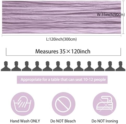 35x120 Inch Light Purple Cheesecloth Table Runner Wedding Party Decor - Image 2
