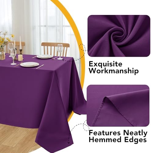 6-Pack Purple Tablecloths for Square Tables, 70 x 70 Inches - Image 3