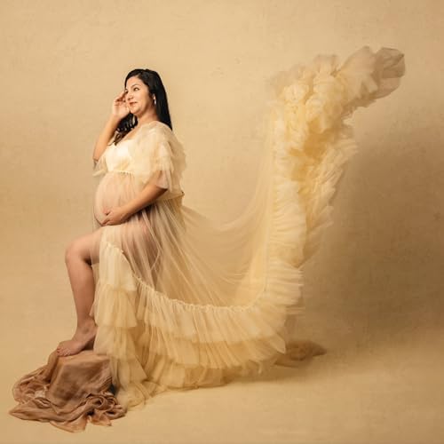Kate Seamless Paper Backdrop Beige Cream Paper Backdrop for Photoshoot (86''x32.8' Ivorine) - Image 6