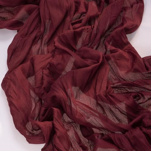 Burgundy Cheesecloth Table Runner Fall Dinning Runner for Christmas, 2 Pack - Image 4