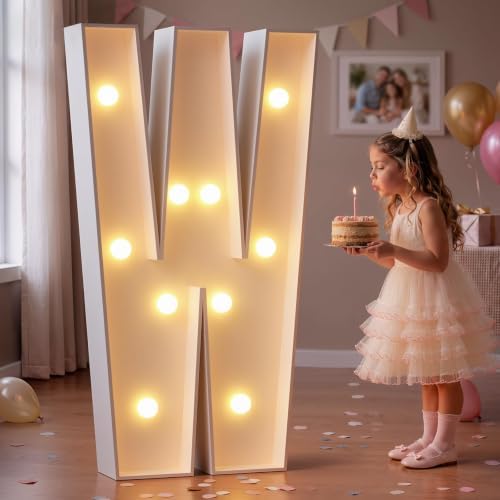 imprsv Large Marquee Letters, 4FT Light Up Letters W Sign for Party Decor by Letsmakeitimpressive