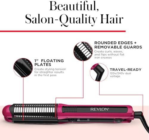 REVLON Perfect Match Flat Iron, 1" Ceramic Plates - Image 5