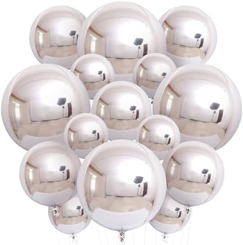 KatchOn Metallic Silver Balloons For Bachelorette Party Decorations 14 Pcs by KatchOn
