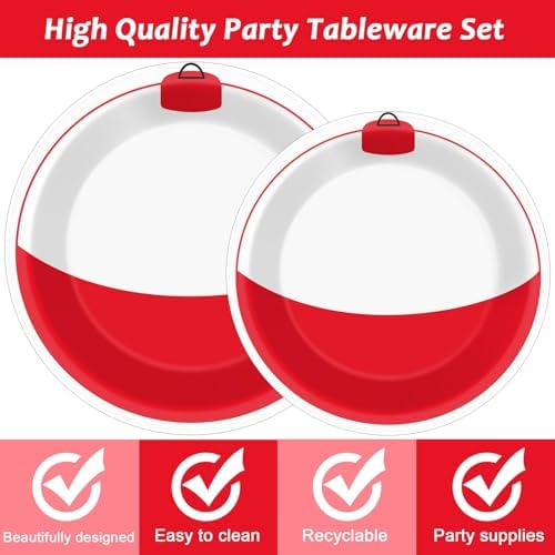 CHUNNIN 200 PCS Gone Fishing Party Plates Napkins Fishing Tableware Set - Image 3